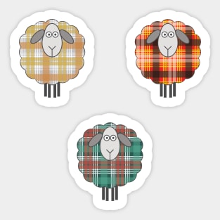 Tartan Patterned Sheep Sticker Pack #3 Sticker